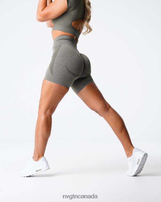 NVGTN Fitness Women Contour Seamless Shorts Khaki Green HJXFTJ343