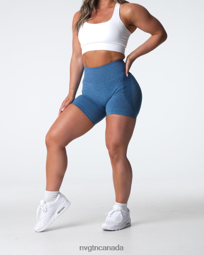 NVGTN Fitness Women Contour Seamless Shorts Slate Blue HJXFTJ328