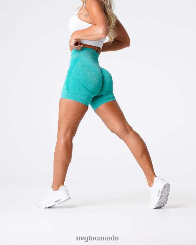 NVGTN Fitness Women Contour Seamless Shorts Turquoise HJXFTJ351