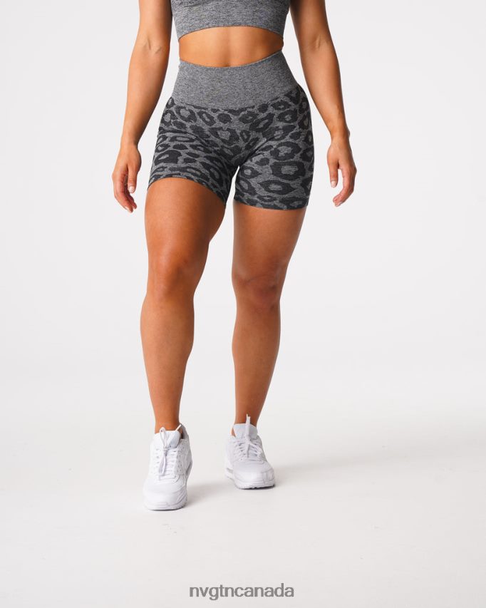 NVGTN Fitness Women Leopard Seamless Shorts Black Speckled HJXFTJ467