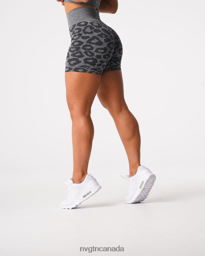 NVGTN Fitness Women Leopard Seamless Shorts Black Speckled HJXFTJ467