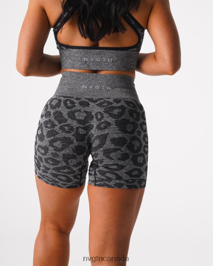NVGTN Fitness Women Leopard Seamless Shorts Black Speckled HJXFTJ467
