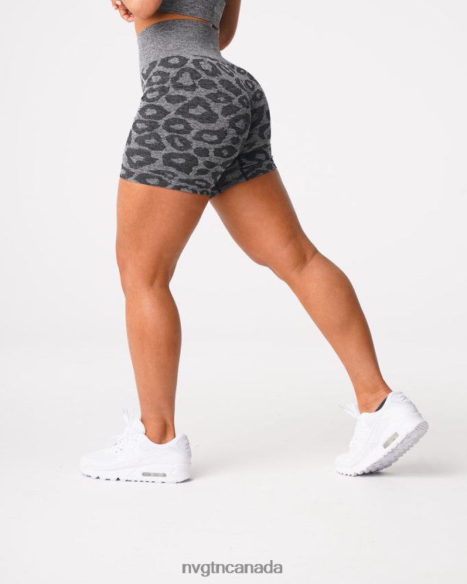 NVGTN Fitness Women Leopard Seamless Shorts Black Speckled HJXFTJ467