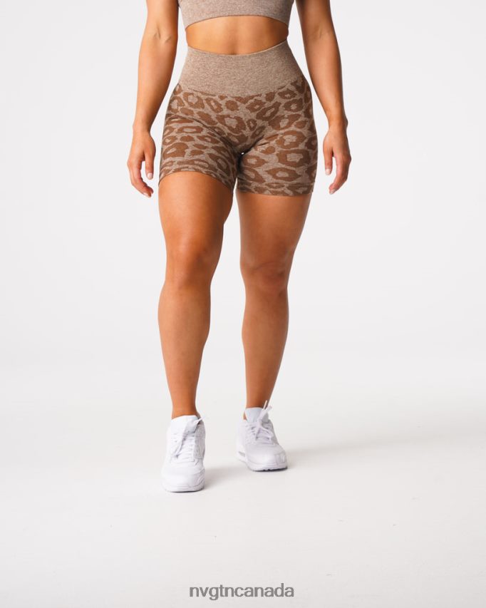 NVGTN Fitness Women Leopard Seamless Shorts Mocha HJXFTJ469
