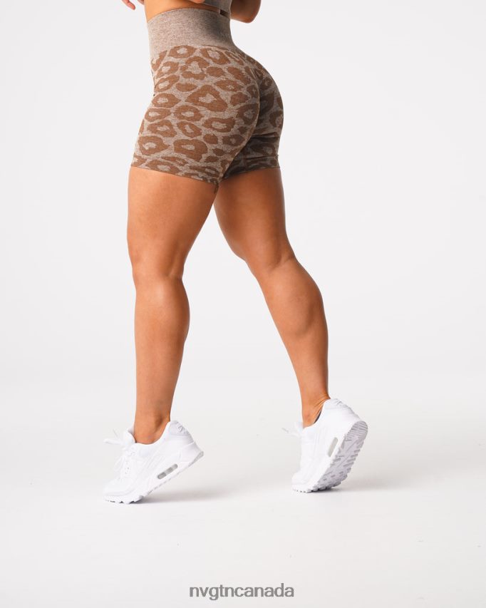 NVGTN Fitness Women Leopard Seamless Shorts Mocha HJXFTJ469