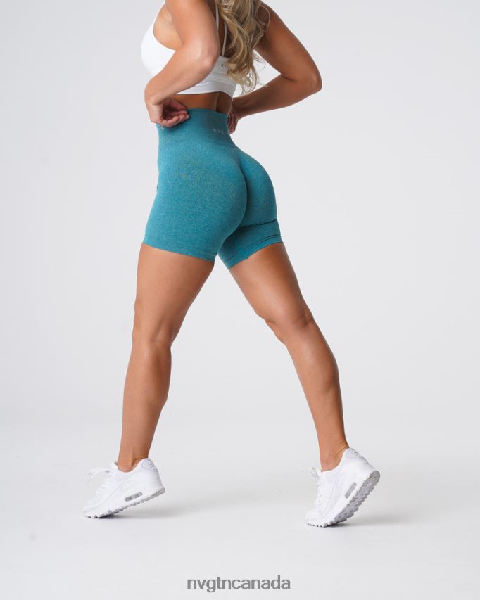 NVGTN Fitness Women Pro Seamless Shorts Teal HJXFTJ380