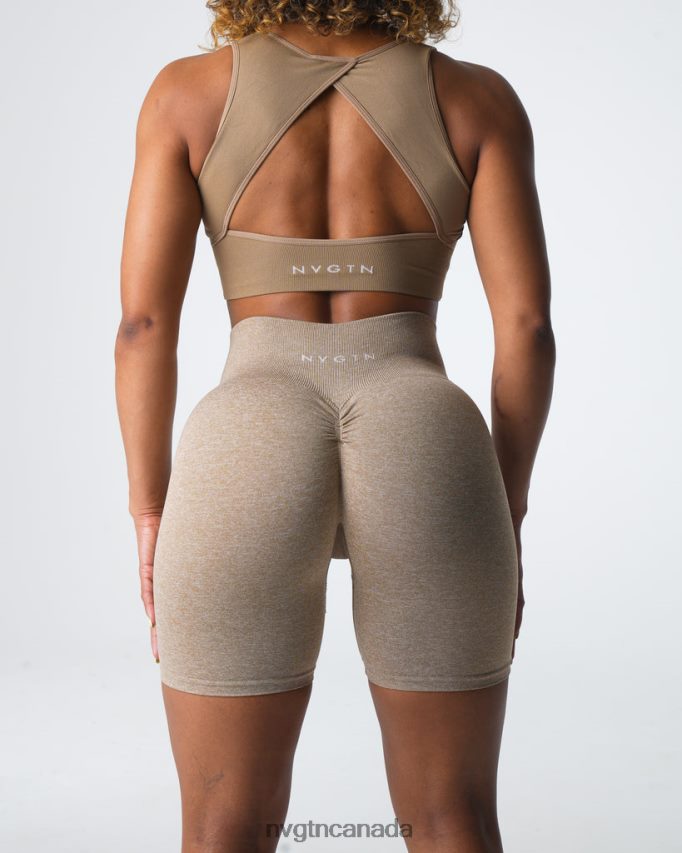 NVGTN Fitness Women Scrunch Seamless Shorts Beige HJXFTJ414