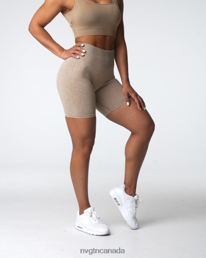 NVGTN Fitness Women Scrunch Seamless Shorts Beige HJXFTJ414
