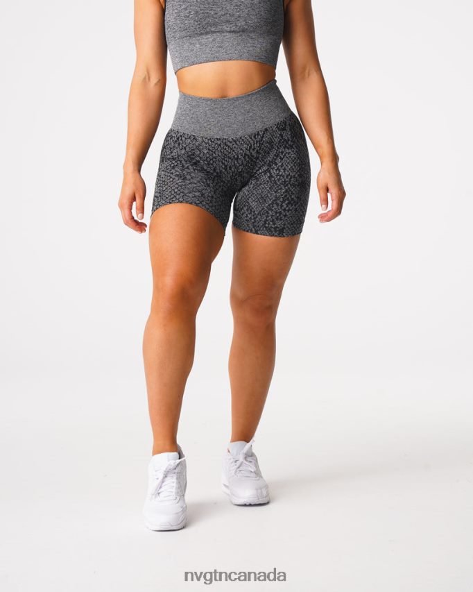 NVGTN Fitness Women Snakeskin Seamless Shorts Black Speckled HJXFTJ473