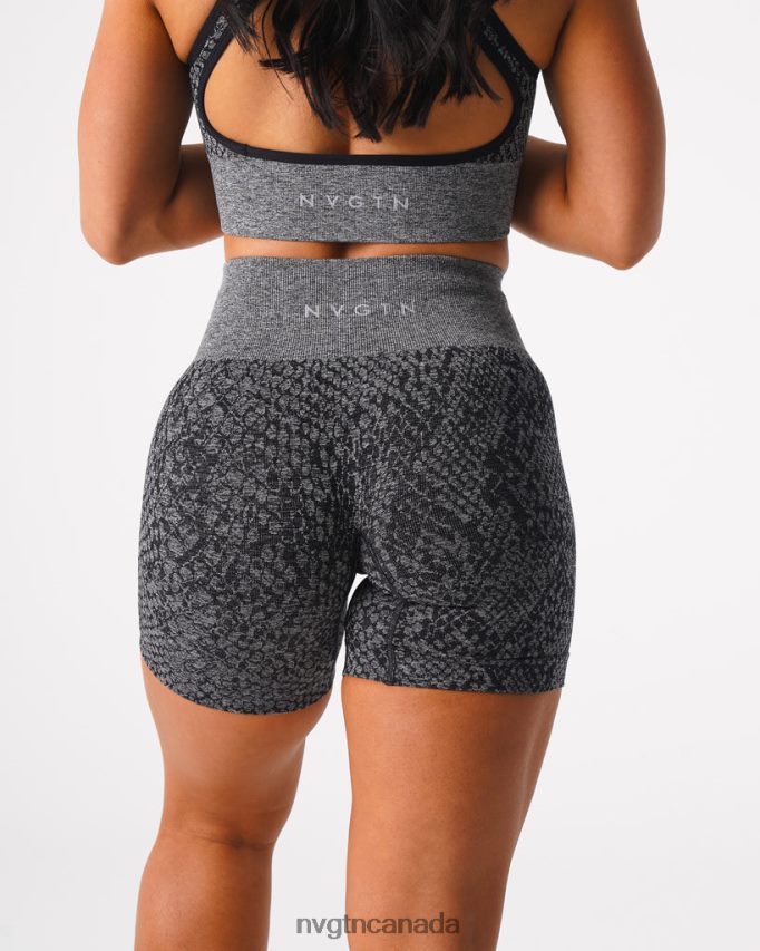 NVGTN Fitness Women Snakeskin Seamless Shorts Black Speckled HJXFTJ473