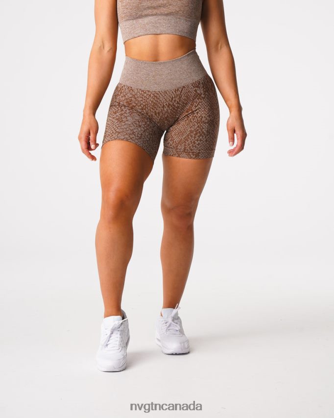 NVGTN Fitness Women Snakeskin Seamless Shorts Mocha HJXFTJ475