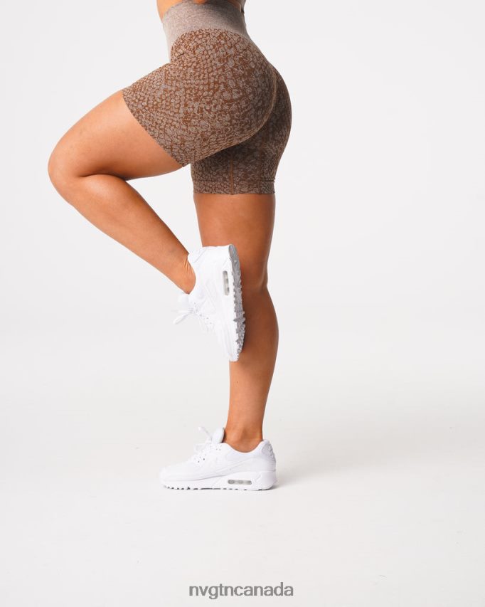 NVGTN Fitness Women Snakeskin Seamless Shorts Mocha HJXFTJ475