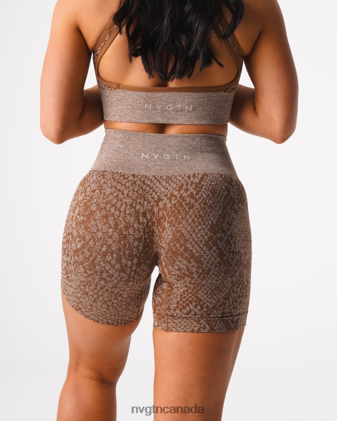 NVGTN Fitness Women Snakeskin Seamless Shorts Mocha HJXFTJ475