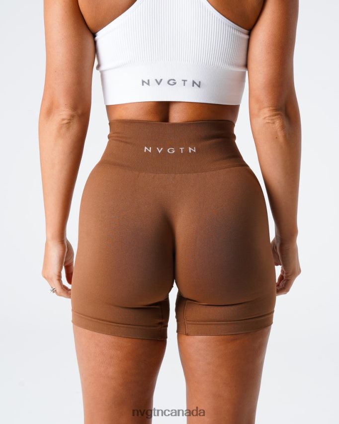 NVGTN Fitness Women Solid Seamless Shorts Caramel HJXFTJ452