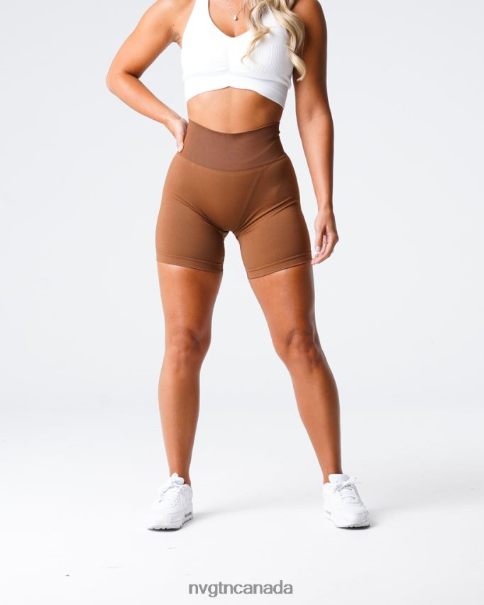 NVGTN Fitness Women Solid Seamless Shorts Caramel HJXFTJ452