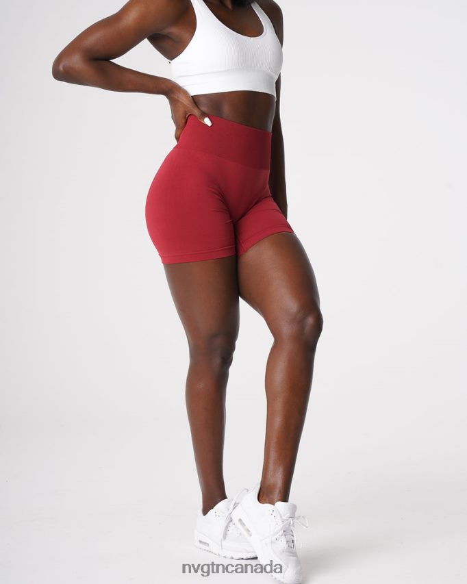 NVGTN Fitness Women Solid Seamless Shorts Carmine HJXFTJ460