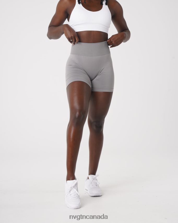 NVGTN Fitness Women Solid Seamless Shorts Light Grey HJXFTJ450