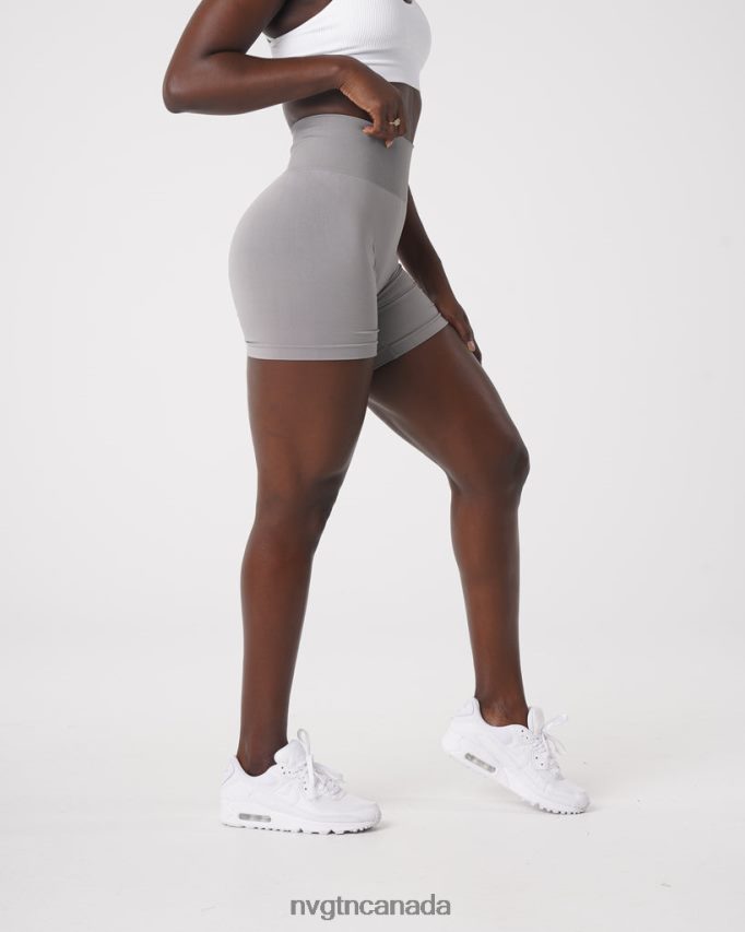 NVGTN Fitness Women Solid Seamless Shorts Light Grey HJXFTJ450