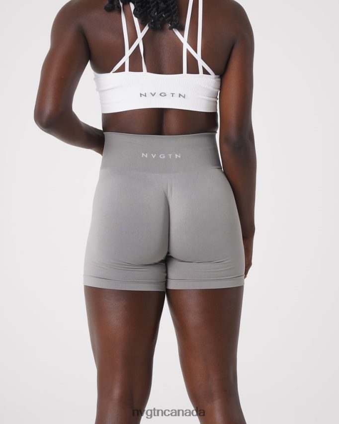 NVGTN Fitness Women Solid Seamless Shorts Light Grey HJXFTJ450