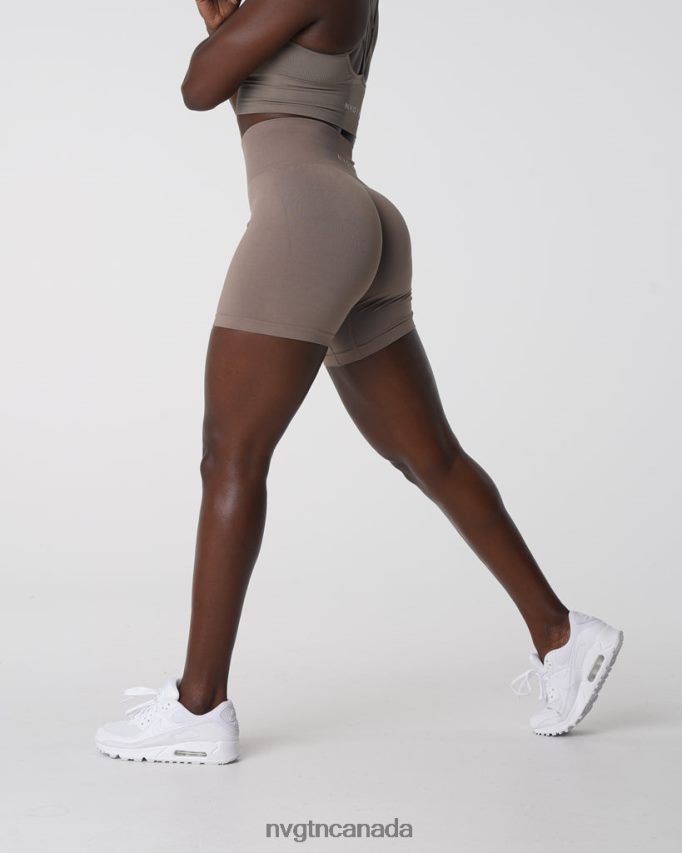 NVGTN Fitness Women Solid Seamless Shorts Taupe HJXFTJ454