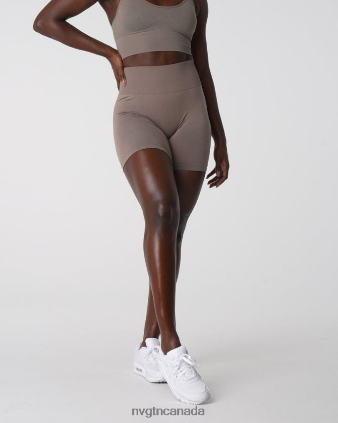 NVGTN Fitness Women Solid Seamless Shorts Taupe HJXFTJ454