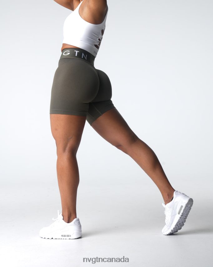 NVGTN Fitness Women Sport Seamless Shorts Olive HJXFTJ432