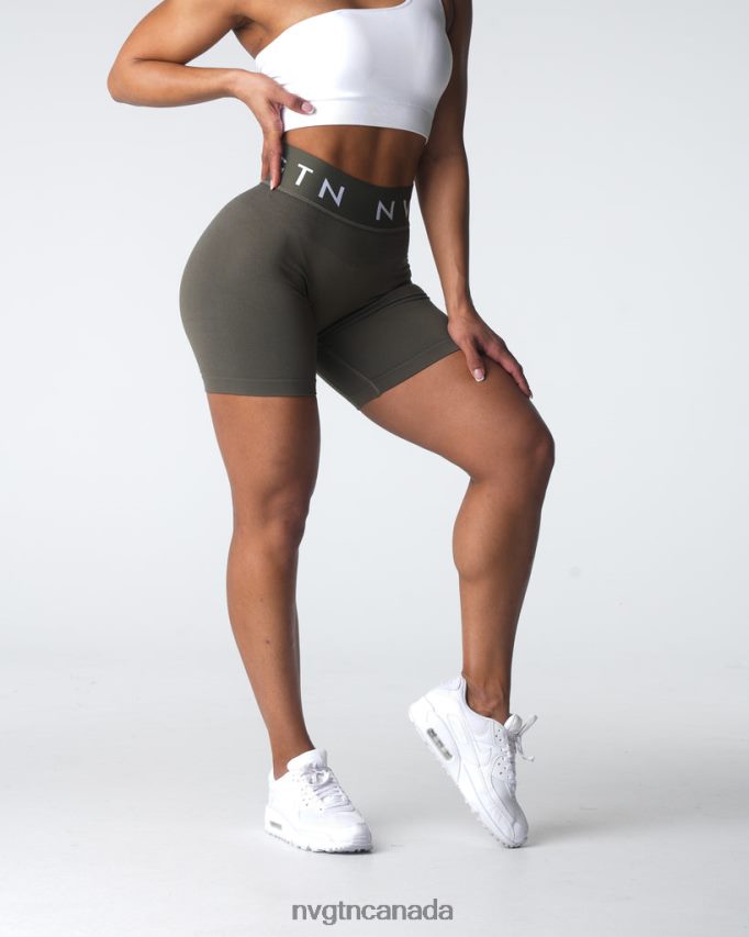 NVGTN Fitness Women Sport Seamless Shorts Olive HJXFTJ432