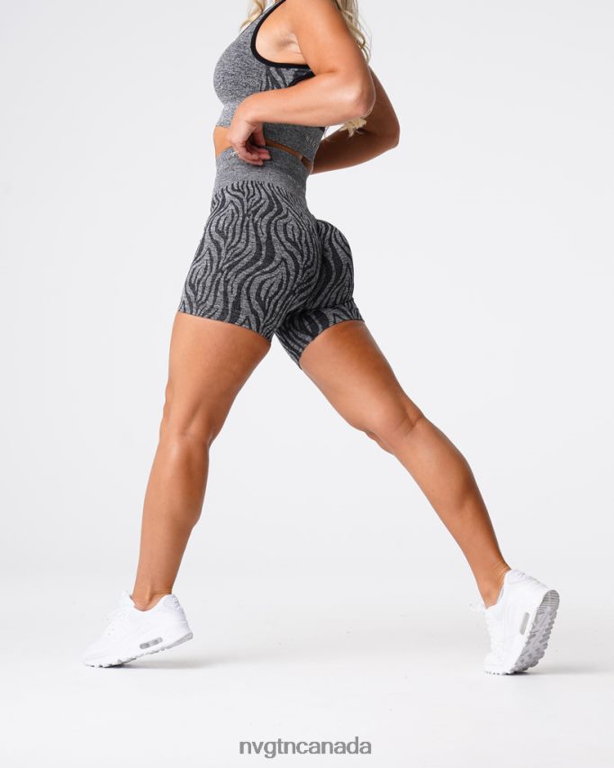 NVGTN Fitness Women Zebra Seamless Shorts Black Speckled HJXFTJ470