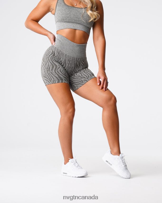 NVGTN Fitness Women Zebra Seamless Shorts Khaki Green HJXFTJ471