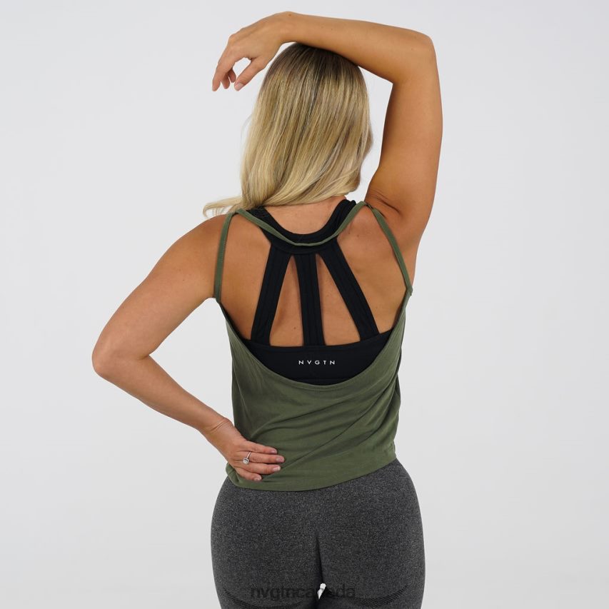 NVGTN Fitness Women Flow Tank Khaki Green HJXFTJ303