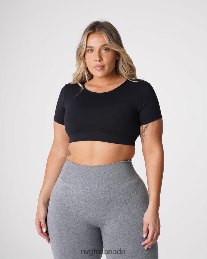 NVGTN Fitness Women Open Back Tee Black HJXFTJ77