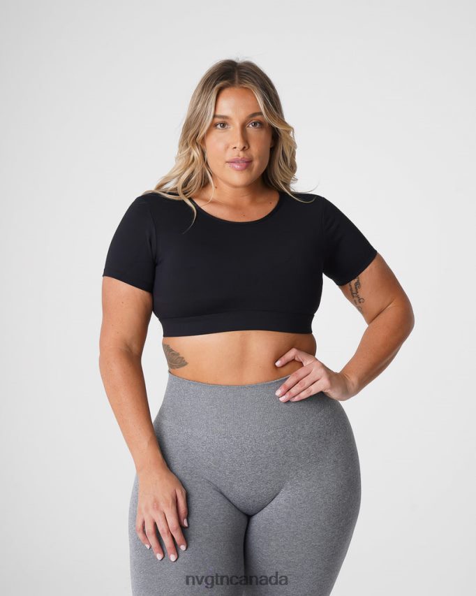 NVGTN Fitness Women Open Back Tee Black HJXFTJ77