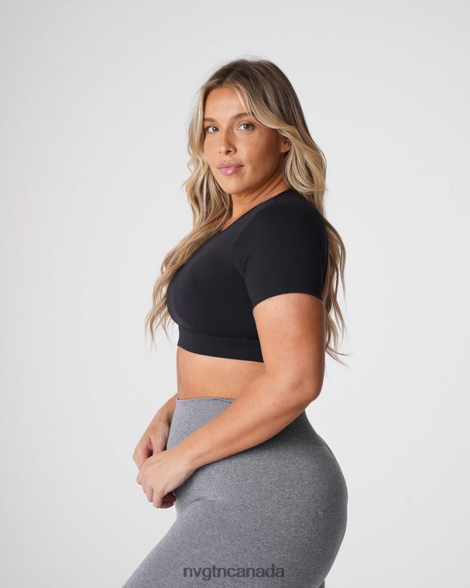 NVGTN Fitness Women Open Back Tee Black HJXFTJ77