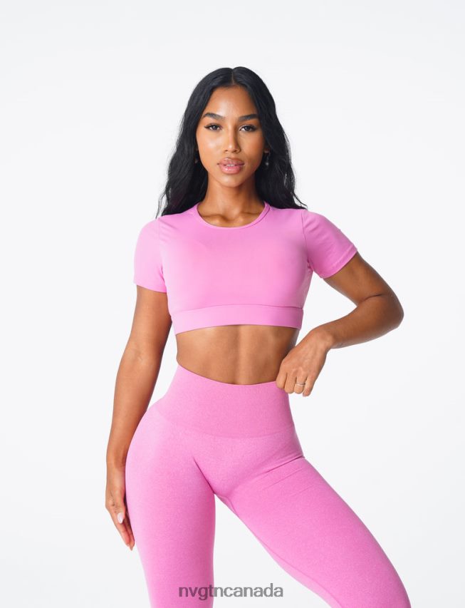 NVGTN Fitness Women Open Back Tee Bubble Gum Pink HJXFTJ79