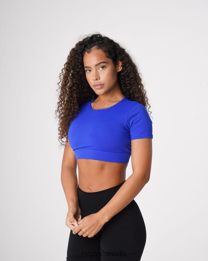 NVGTN Fitness Women Open Back Tee Sapphire Blue HJXFTJ223