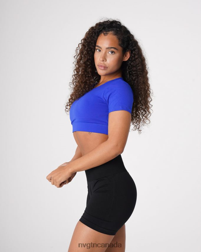 NVGTN Fitness Women Open Back Tee Sapphire Blue HJXFTJ223