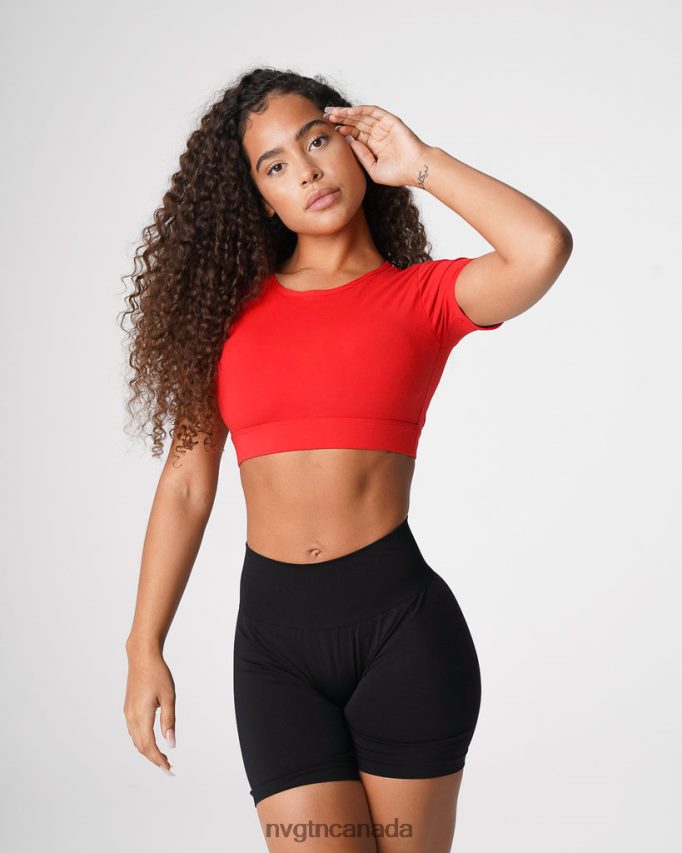 NVGTN Fitness Women Open Back Tee Scarlet HJXFTJ224