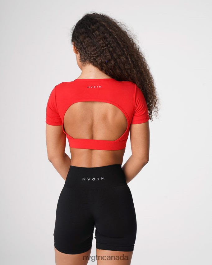 NVGTN Fitness Women Open Back Tee Scarlet HJXFTJ224