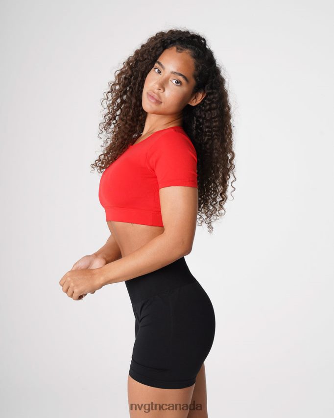 NVGTN Fitness Women Open Back Tee Scarlet HJXFTJ224