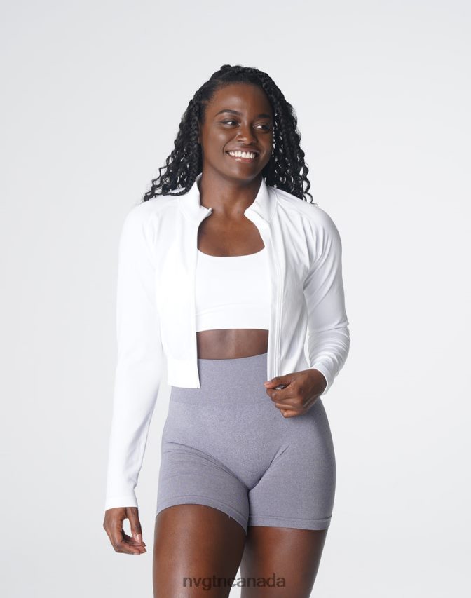 NVGTN Fitness Women Divine Seamless Zip Up White HJXFTJ112