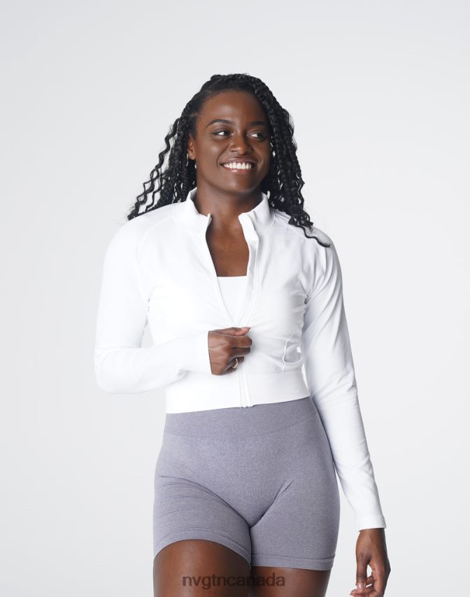 NVGTN Fitness Women Divine Seamless Zip Up White HJXFTJ112