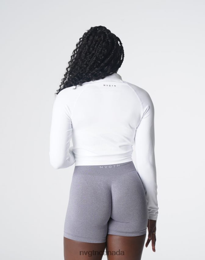 NVGTN Fitness Women Divine Seamless Zip Up White HJXFTJ112
