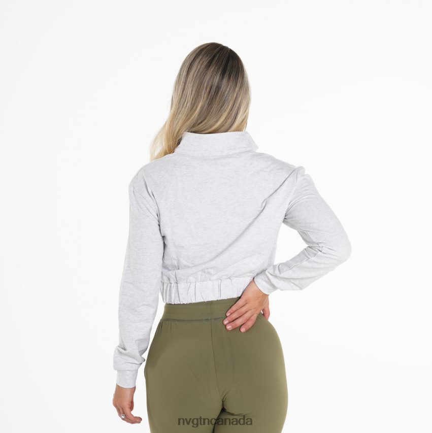 NVGTN Fitness Women Power Cropped Pullover Light Grey HJXFTJ259