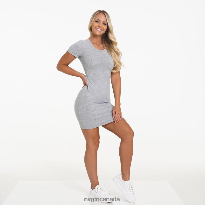 NVGTN Lifestyle Women Pocket Tee Dress Grey HJXFTJ734