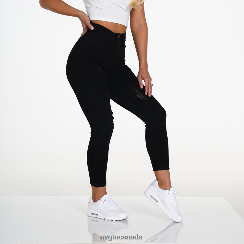 NVGTN Lifestyle Women NavishapeRipped Jeans Black HJXFTJ745